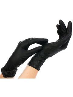 Перчатки однораз.нитриловые NitriMax черные, 4 г. L 50 пар/уп. (Малайзия)