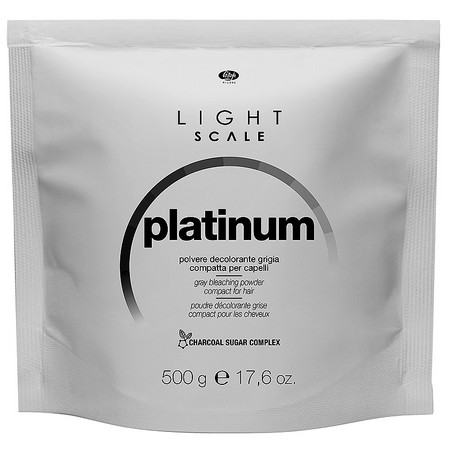 Lisap LIGHT SCALE PLATINUM POWDER 500гр.Быстродействующий компактный серый осветляющий порошок