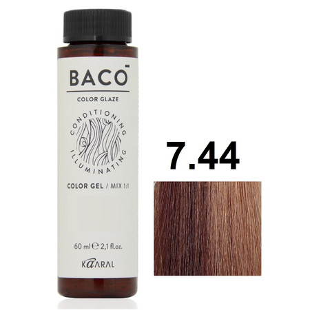 KAARAL Baco Color Glaze 7.44 средний блондин интенсивно-медный 60 мл