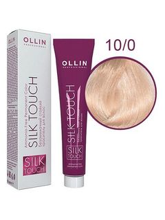 OLLIN SILK TOUCH 10/0 светлый блондин 60мл Безаммиачный стойкий краситель для волос