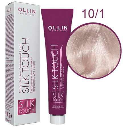 OLLIN SILK TOUCH 10/1 светлый блондин пепельный 60мл Безаммиачный стойкий краситель для волос