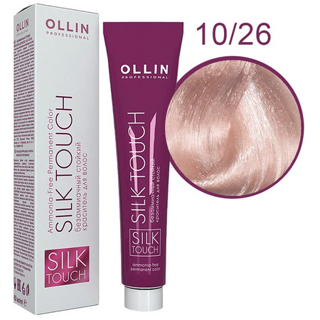 OLLIN SILK TOUCH 10/26 светлый блондин розовый 60мл Безаммиачный стойкий краситель для волос