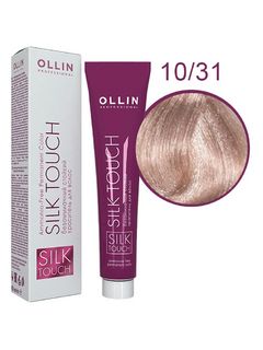 OLLIN SILK TOUCH 10/31 светлый блондин золотисто-пепельный 60мл Безаммиачный стойкий краситель для в