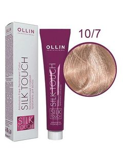 OLLIN SILK TOUCH 10/7 светлый блондин коричневый 60мл Безаммиачный стойкий краситель для волос