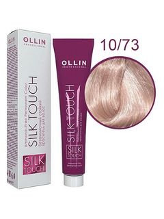 OLLIN SILK TOUCH 10/73 светлый блондин коричнево-золотистый 60мл Безаммиачный стойкий краситель для 