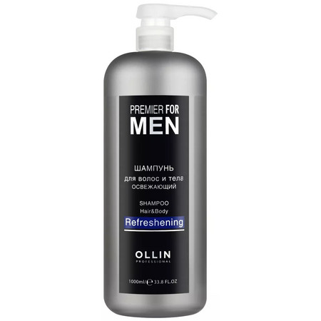 OLLIN PREMIER FOR MEN Шампунь для волос и тела освежающий 1000мл