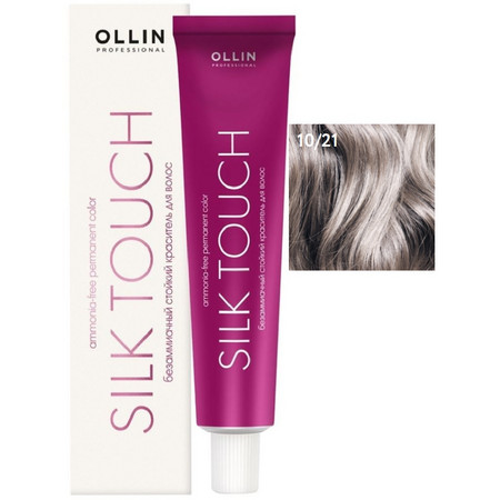 OLLIN SILK TOUCH 10/21 светлый блондин фиолетово-пепельный 60мл Безаммиачный стойкий краситель