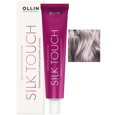 OLLIN SILK TOUCH 10/25 светлый блондин фиолетово-махагоно 60мл Безаммиачный стойкий краситель 