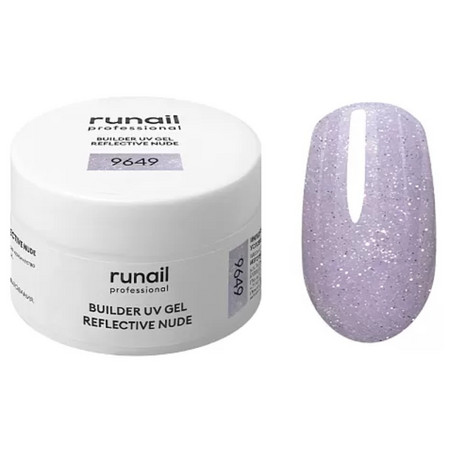 RuNail Моделирующий УФ-гель светоотражающий BUILDER UV GEL REFLECTIVE NUDE, 15г №9649