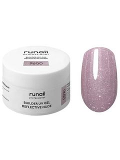 RuNail Моделирующий УФ-гель светоотражающий BUILDER UV GEL REFLECTIVE NUDE, 15г №9650