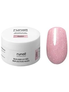 RuNail Моделирующий УФ-гель светоотражающий BUILDER UV GEL REFLECTIVE NUDE, 15г №9651