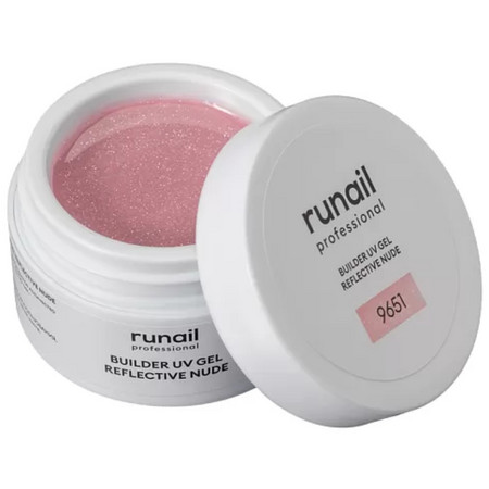 RuNail Моделирующий УФ-гель светоотражающий BUILDER UV GEL REFLECTIVE NUDE, 15г №9651