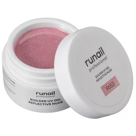 RuNail Моделирующий УФ-гель светоотражающий BUILDER UV GEL REFLECTIVE NUDE, 15г №9653