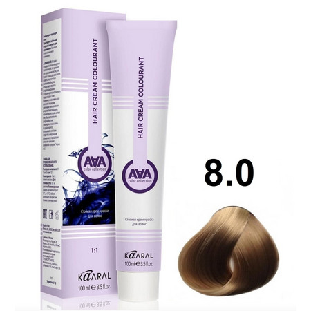 KAARAL AAA Hair crem colorant 8.0 светлый блондин 100мл