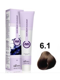 KAARAL AAA Hair crem colorant 6.1 темно-пепельный блондин 100мл