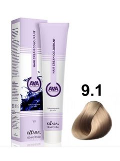 KAARAL AAA Hair crem colorant 9.1 очень светлый пепельный  блондин 100мл