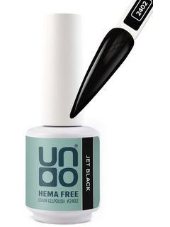 UNO HEMA FREE Гель-лак 2402 Угольно-черный - Jet Black, 10 г