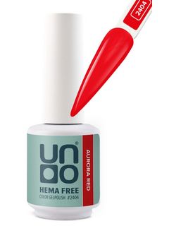 UNO HEMA FREE Гель-лак 2404 Красное сияние - Aurora Red, 10 г