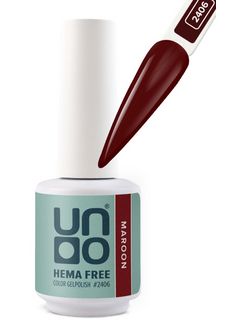 UNO HEMA FREE Гель-лак 2406 Темно-бордовый - Maroon, 10 г