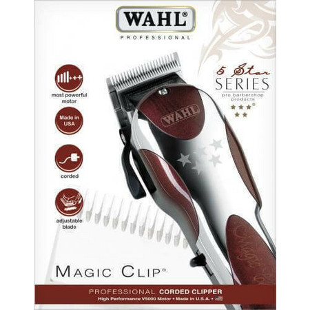 Wahl Magic Clip 5 star Машинка для стрижки вибрационная, 8 насадок, расческа