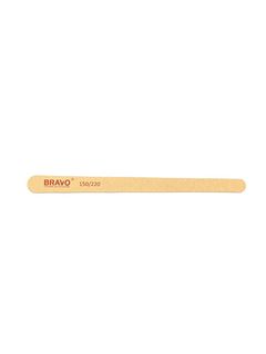 Bravo Пилка для маникюра 150/220 конусная на деревянной основе, желтая 