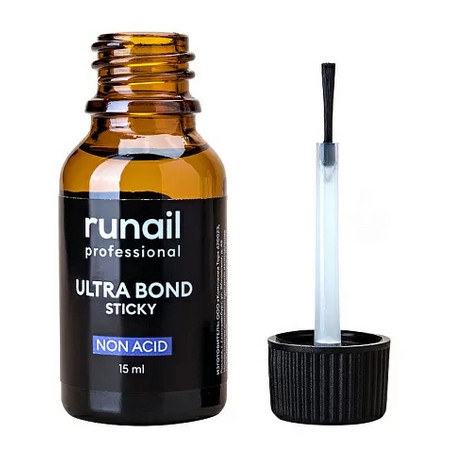 RuNail Праймер бескислотный Ultra bond с липким слоем, 15 мл