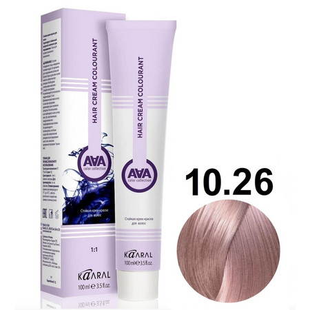 KAARAL AAA Hair crem colorant 10.26 очень-очень светлый блондин фиолетово-розовый 100мл