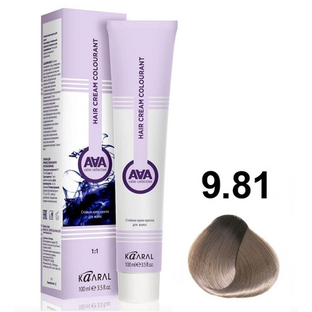 KAARAL AAA Hair crem colorant 9.81 очень светлый блондин бежево-пепельный 100мл 