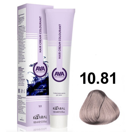 KAARAL AAA Hair crem colorant 10.81 очень-очень светлый блондин бежево-пепельный 100мл 