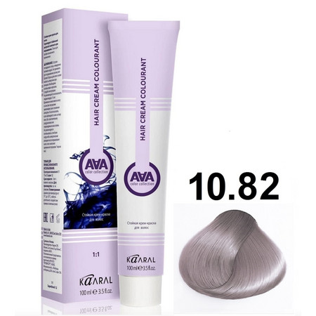 KAARAL AAA Hair crem colorant 10.82 очень-очень светлый блондин бежево-фиолетовый 100мл