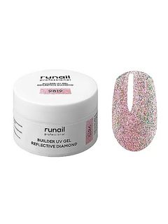 RuNail Моделирующий УФ-гель светоотражающий BUILDER UV GEL REFLECTIVE DIAMOND, 15 г №9819