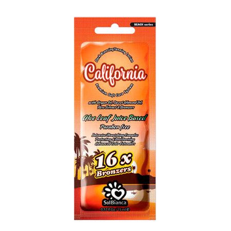 SolBianca Крем “California” с маслом арганы, миндаля, экстрактом розы и 16-бронзаторами 15 мл