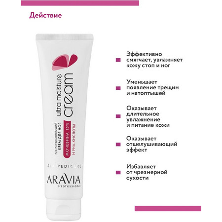 Aravia Крем для ног ультраувлажняющий с мочевиной (15%) и PHA-кислотами Ultra Moisture Cream, 100 мл