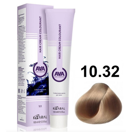 KAARAL AAA Hair crem colorant 10.32 очень светлый золотисто-фиолетовый блондин 100мл