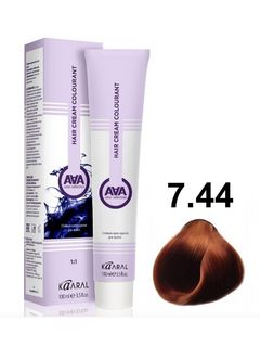 KAARAL AAA Hair crem colorant 7.44 глубокий медный блондин 100мл