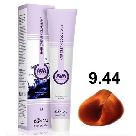 KAARAL AAA Hair crem colorant 9.44 Очень светлый медный блондин глубокий 100мл