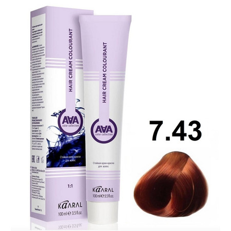 KAARAL AAA Hair crem colorant 7.43 медно-золотистый блондин 100мл