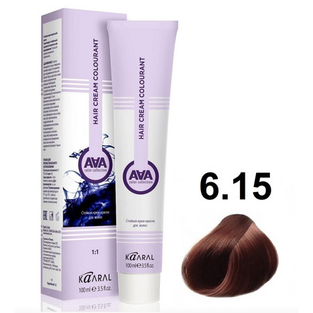 KAARAL AAA Hair crem colorant 6.15 темный пепельно-розовый блондин 100мл