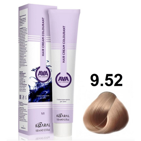 KAARAL AAA Hair crem colorant 9.52 Очень светлый розово-перламутровый блондин 100мл