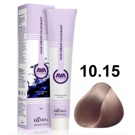 KAARAL AAA Hair crem colorant 10.15 очень очень светлый пепельно-розовый блондин 100мл