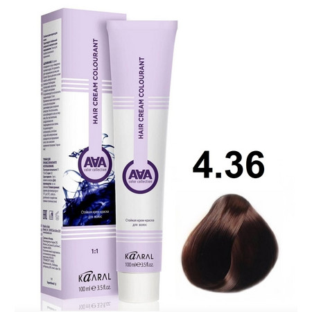 KAARAL AAA Hair crem colorant 4.36 золотисто-красный каштан 100мл