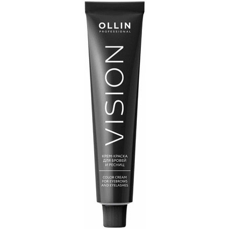 OLLIN VISION черный (black) Крем-краска для бровей и ресниц 20мл+салфетки п/ресницы 15пар/уп 