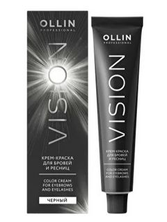 OLLIN VISION черный (black) Крем-краска для бровей и ресниц 20мл+салфетки п/ресницы 15пар/уп 