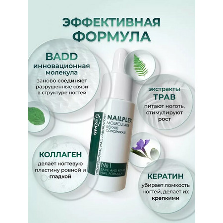 SMART NailPlex #1 Концентрат сыворотка для восстановления ногтей 