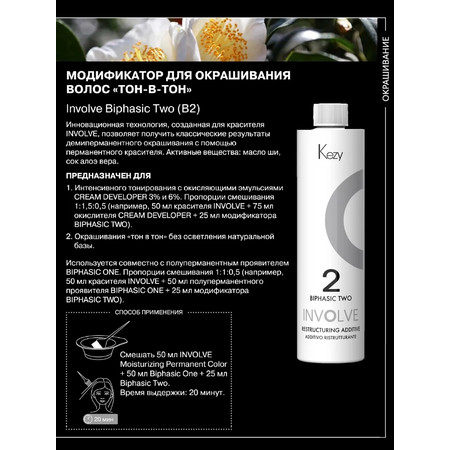 KEZY Модификатор для окрашивания тон в тон Biphasic Two, 500 мл. Involve KEZY