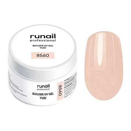 RuNail Моделирующий УФ-гель с хлопьями Юки BUILDER UV GEL YUKI, 15 г №8560