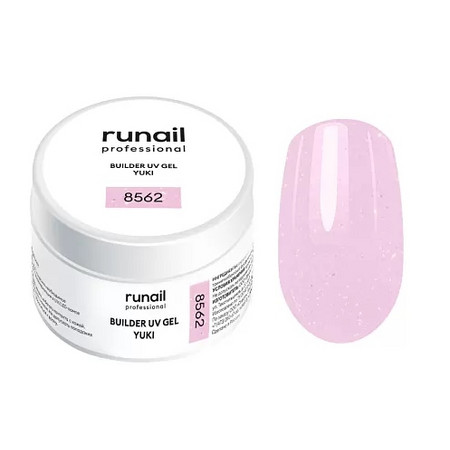 RuNail Моделирующий УФ-гель с хлопьями Юки BUILDER UV GEL YUKI, 15 г №8562