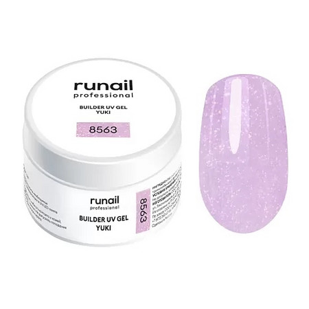 RuNail Моделирующий УФ-гель с хлопьями Юки BUILDER UV GEL YUKI, 15 г №8563