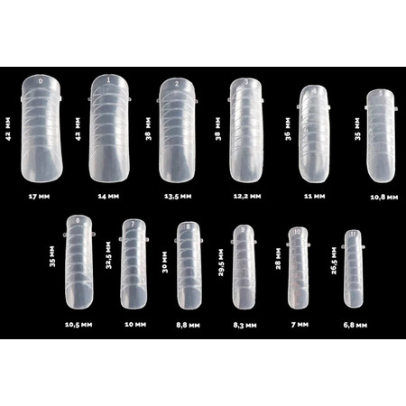 Kapous Nails Верхние пластиковые формы для наращивания ногтей, cильный изгиб, 120 шт/уп.