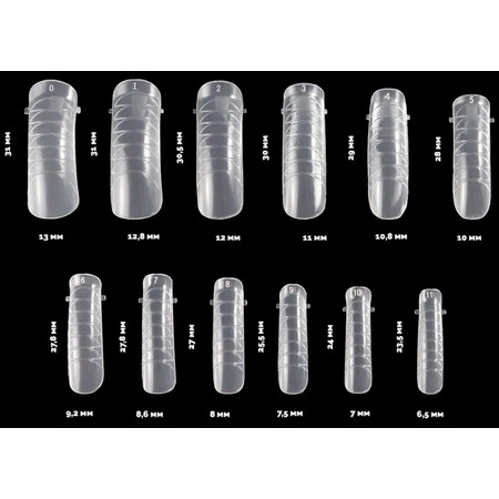 Kapous Nails Верхние пластиковые формы для наращивания ногтей, cредний изгиб, 120 шт/уп.